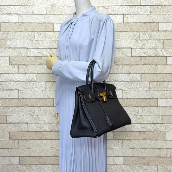 Hermes Pre-owned Hermès Birkin 30 handbag, Togo black, women's. - Picture 2 of 10